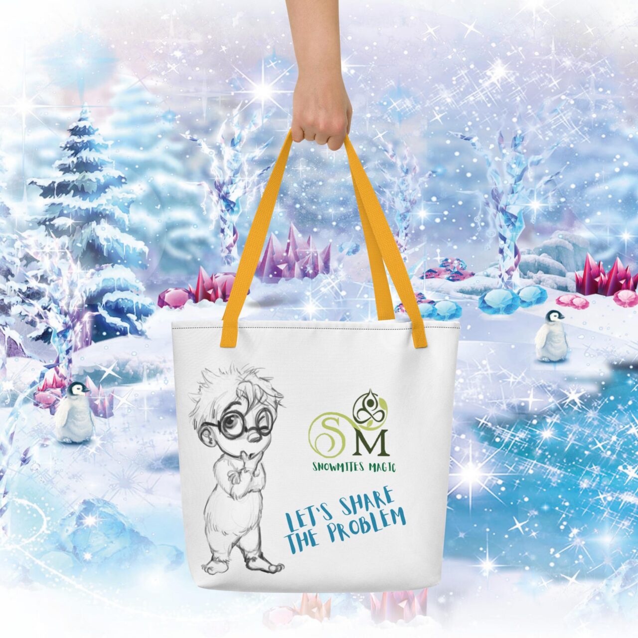 Snowmites Magic Large Tote Bag Share the Problem - Image 3