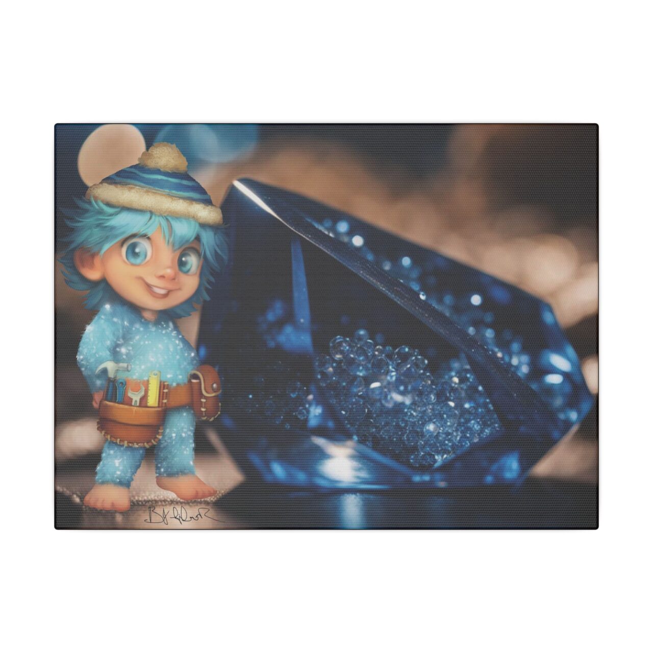 Snowmites Gems Canvas - Aqua with Aquamarine - Image 2