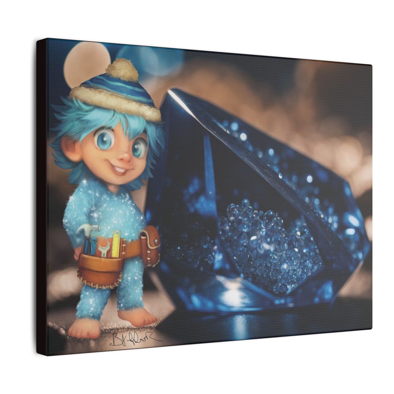 Snowmites Gems Canvas - Aqua with Aquamarine