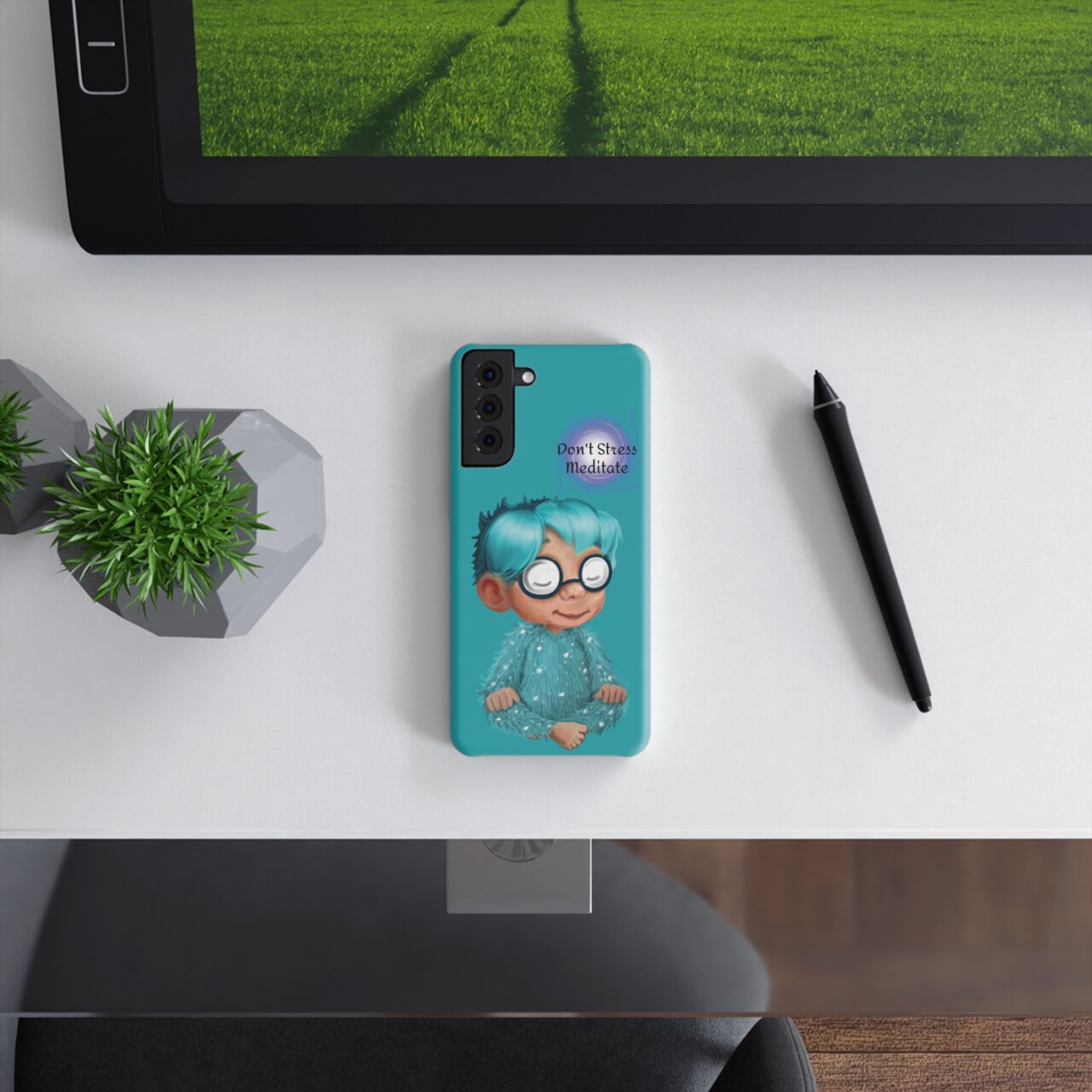 Phone Case - Turquo  Don't Stress Meditate - Image 4