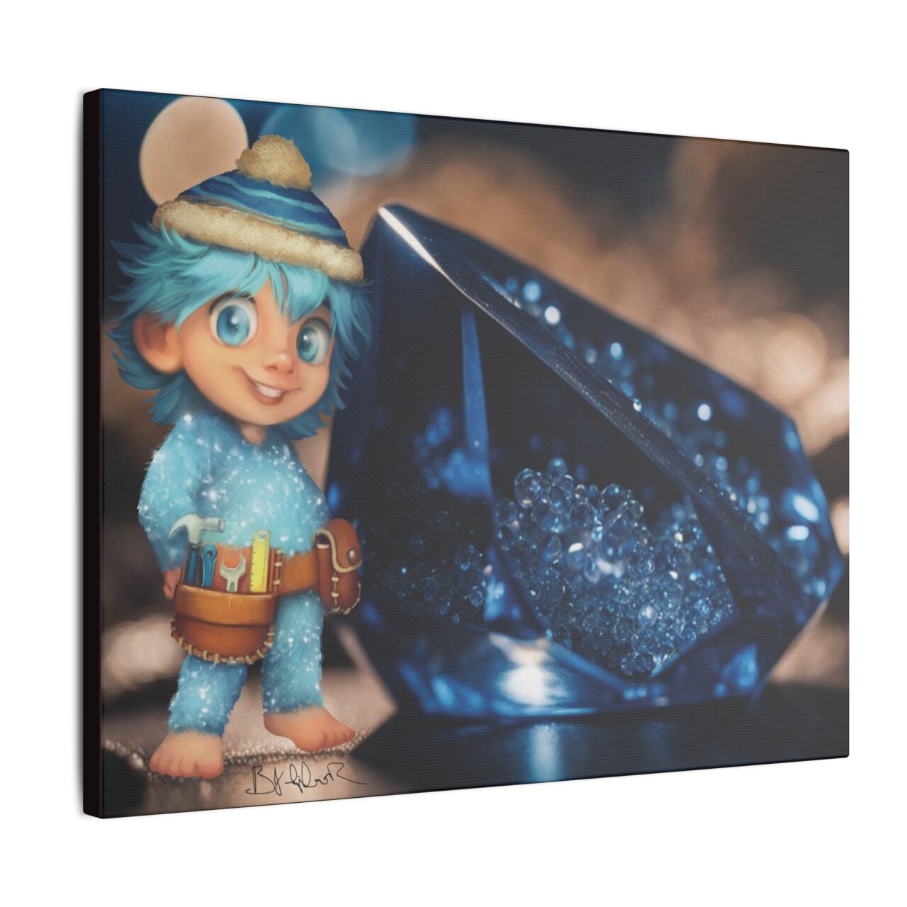 Snowmites Gems Canvas - Aqua with Aquamarine - Image 6