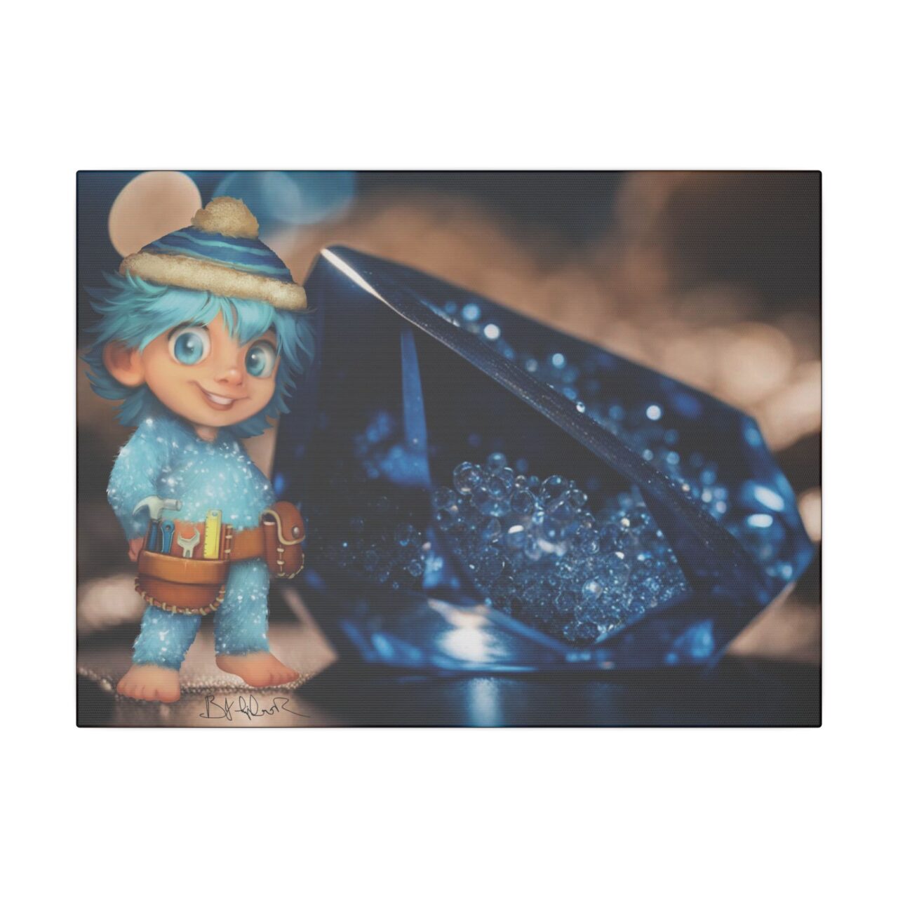 Snowmites Gems Canvas - Aqua with Aquamarine - Image 5