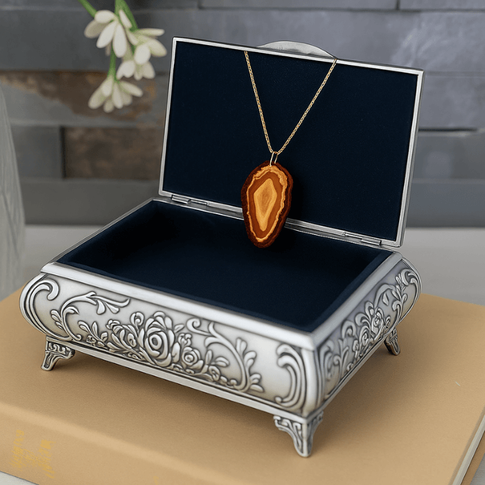 Crystal Tangerine Slice Necklace