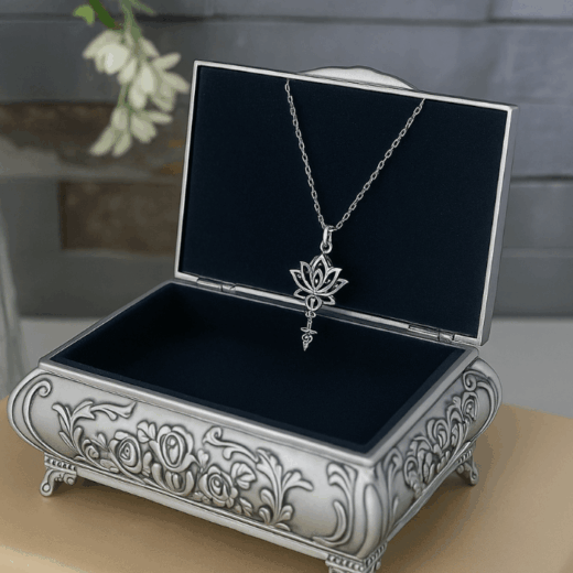Lotus Flower Silver-plated Necklace